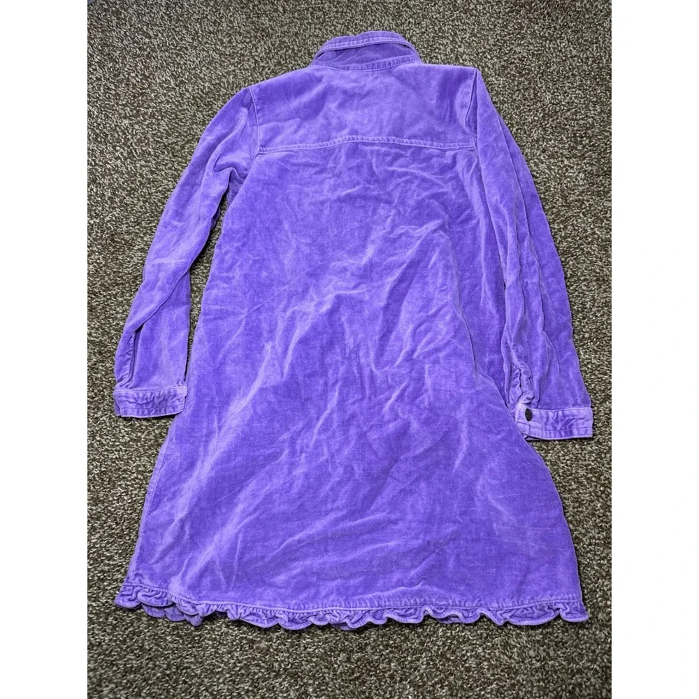 OshKosh Bgosh Girls Purple Corduroy Ruffle Hem Shirt‎ Dress Jacket Size 6X